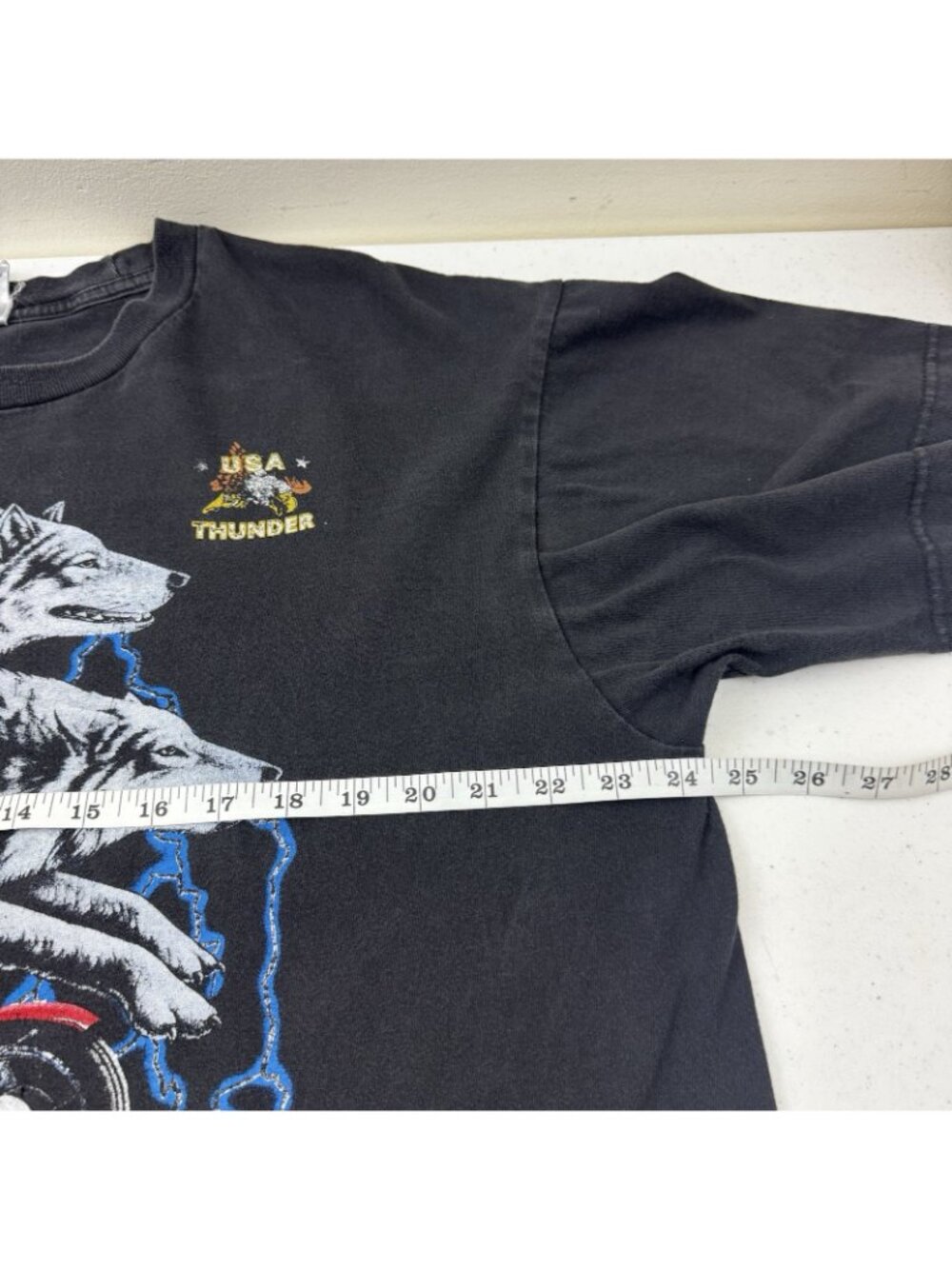 Vintage Harley Davidson Leader of the Pack t shirt USA Thunder Blue Lightning - Picture 12 of 13